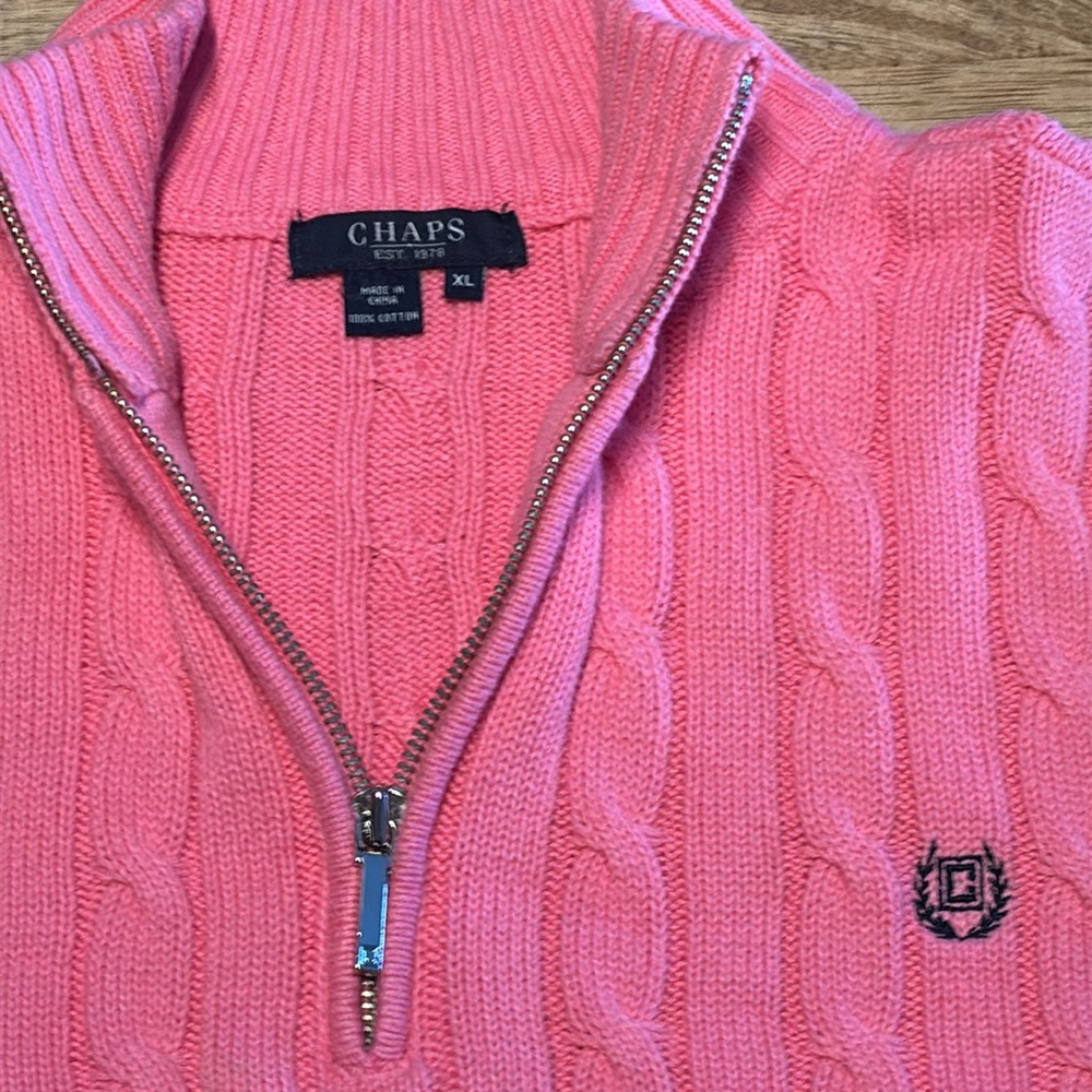 VTG Champs Sweater Women’s Pink Classic Preppy Cable Knit (9) - Picture 2 of 5